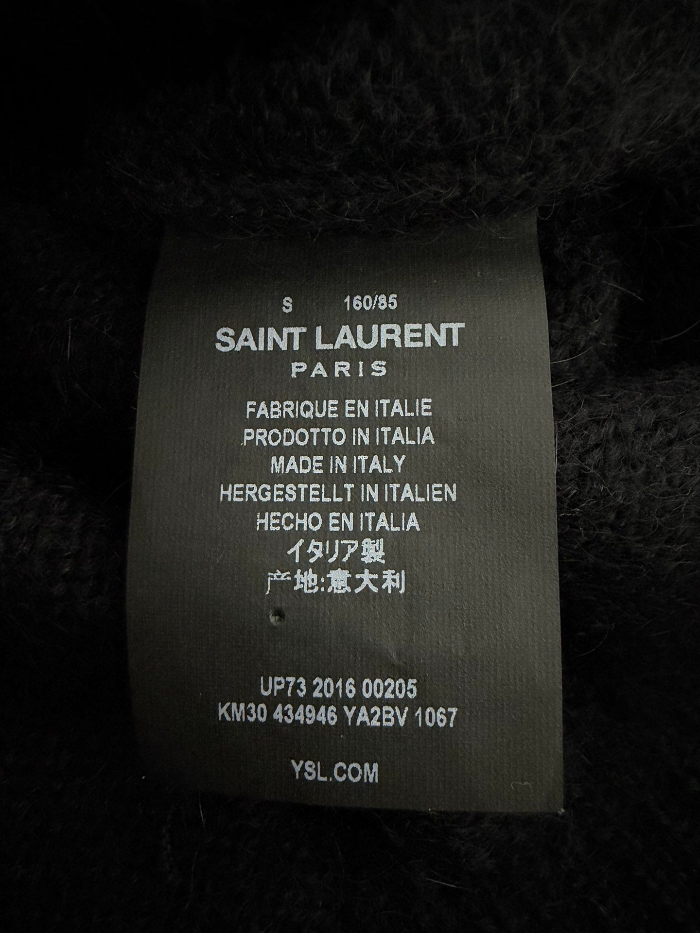 Saint Laurent Slp16fw Black Turtleneck Rhinestone Mohair Fuzzy Sweater
