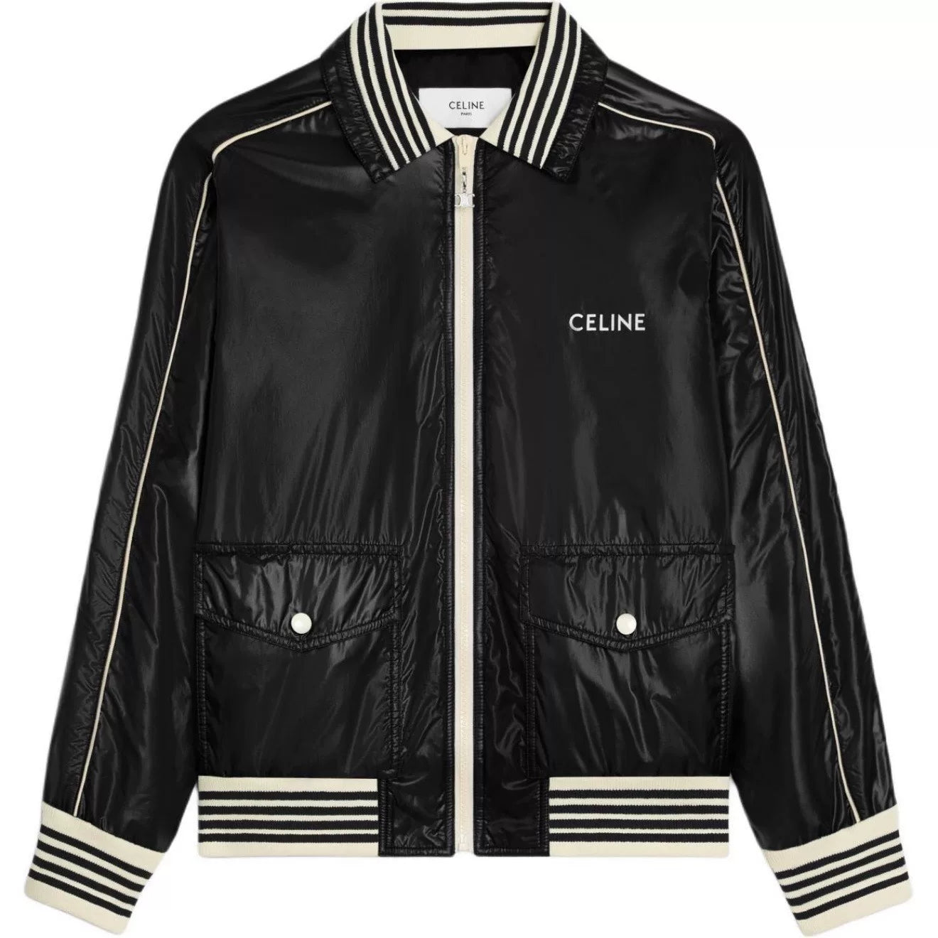Celine Logo Print Black Jacket