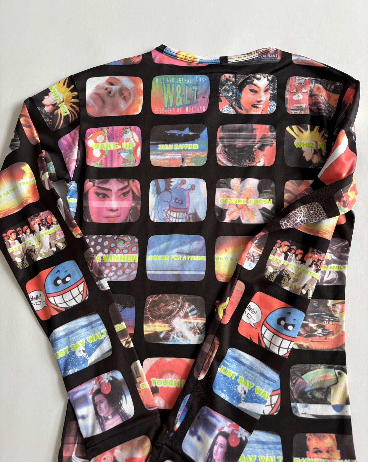 Walter Van Beirendonck runway print long-sleeve T-shirt W&LT vintage 95-96 runway piece printed face mask robot long-sleeve T-shirt