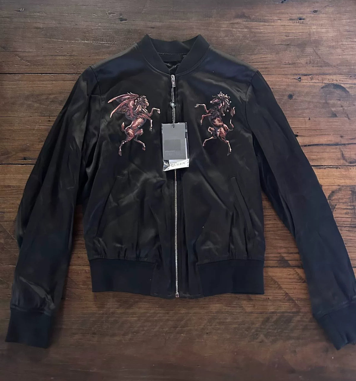 Alexander McQueen SS18 Medieval Flying Lion Unicorn Floral Jacket