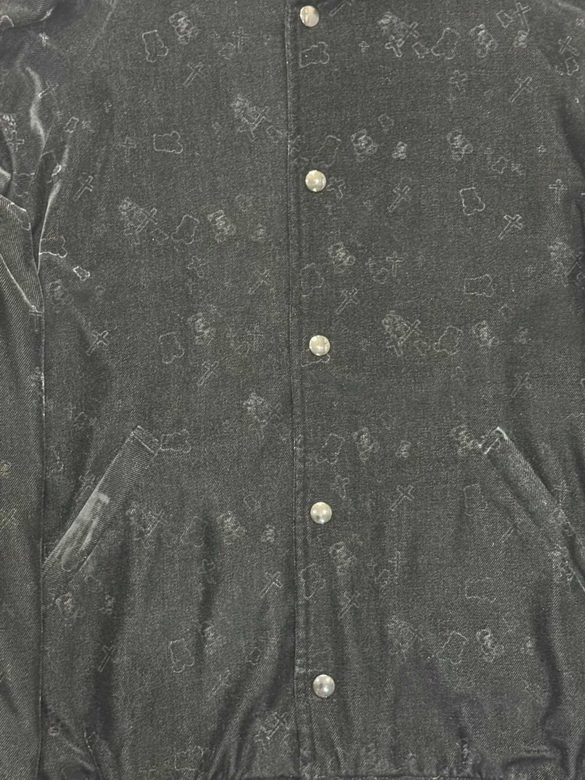 Undercover FW02 All-Over Cross Bear Print Velvet Jacket