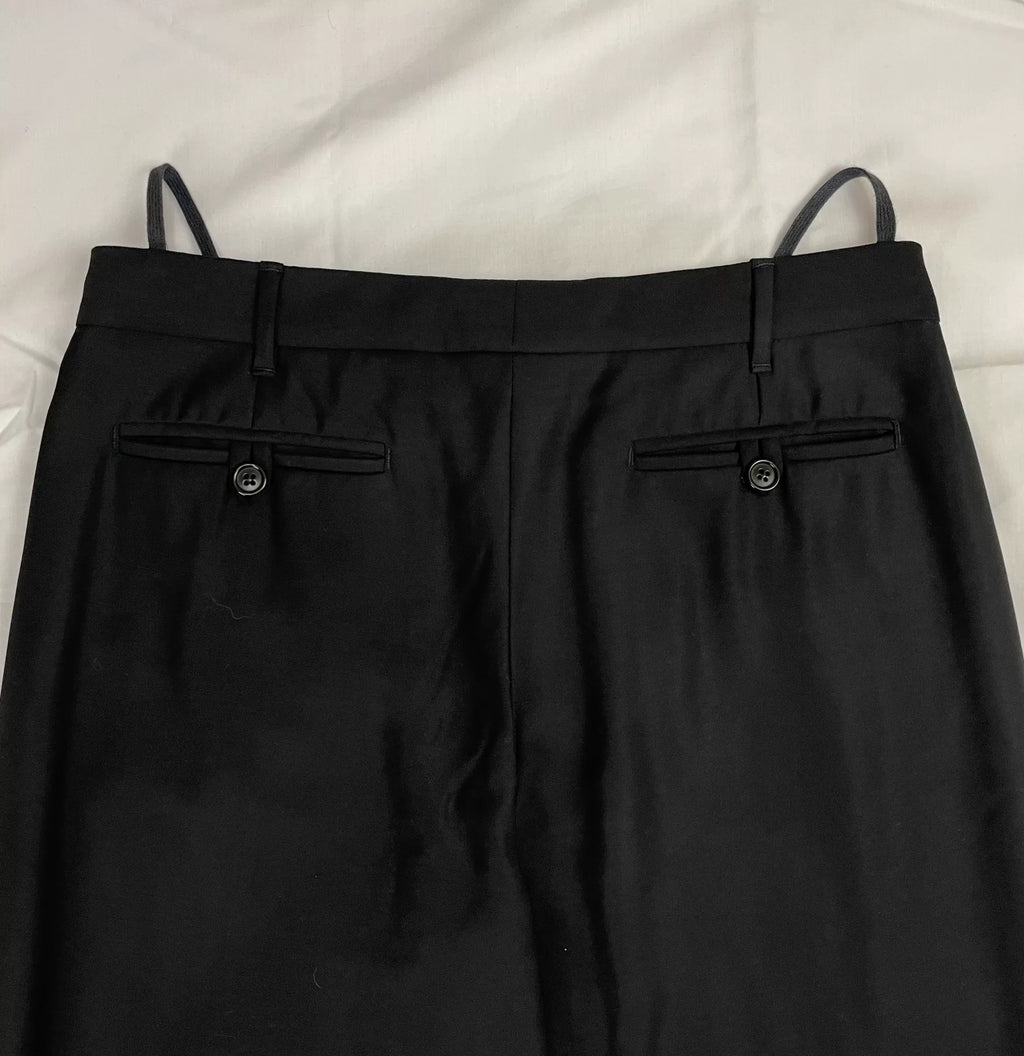 Helmut Lang 2004 Lace-Up Black Dress Pants