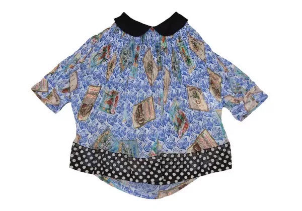 COMME des GARCONS Vintage Blue Floral Crew Neck Top