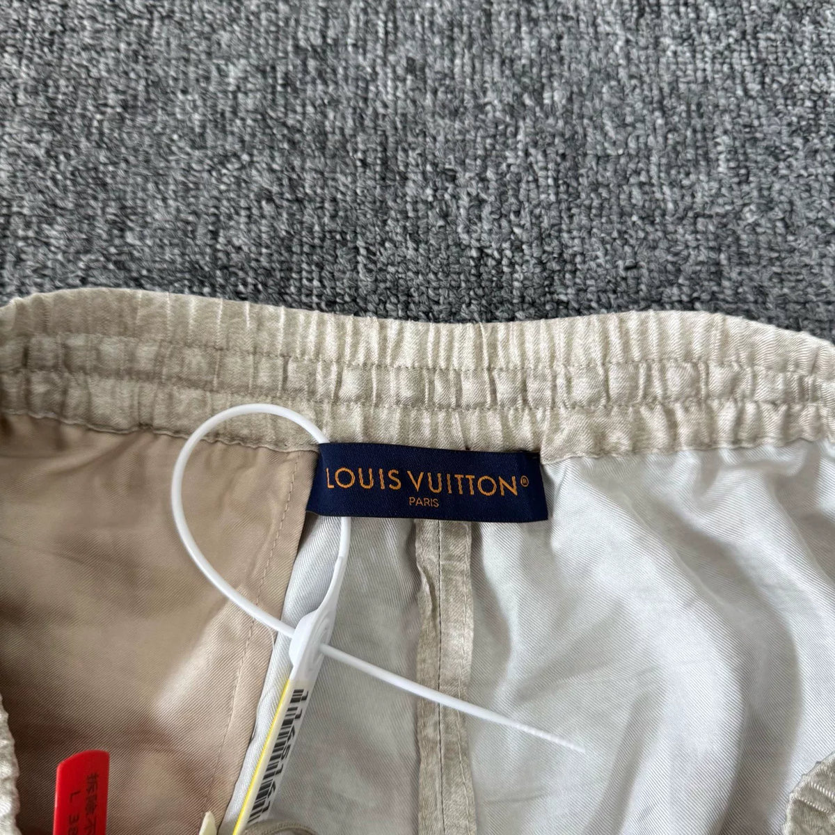 Louis Vuitton White All-Over Logo Print Drawstring Shorts