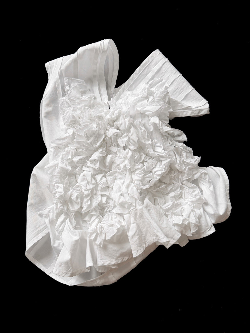 Comme Des Garcons Pleated White Top - Devines