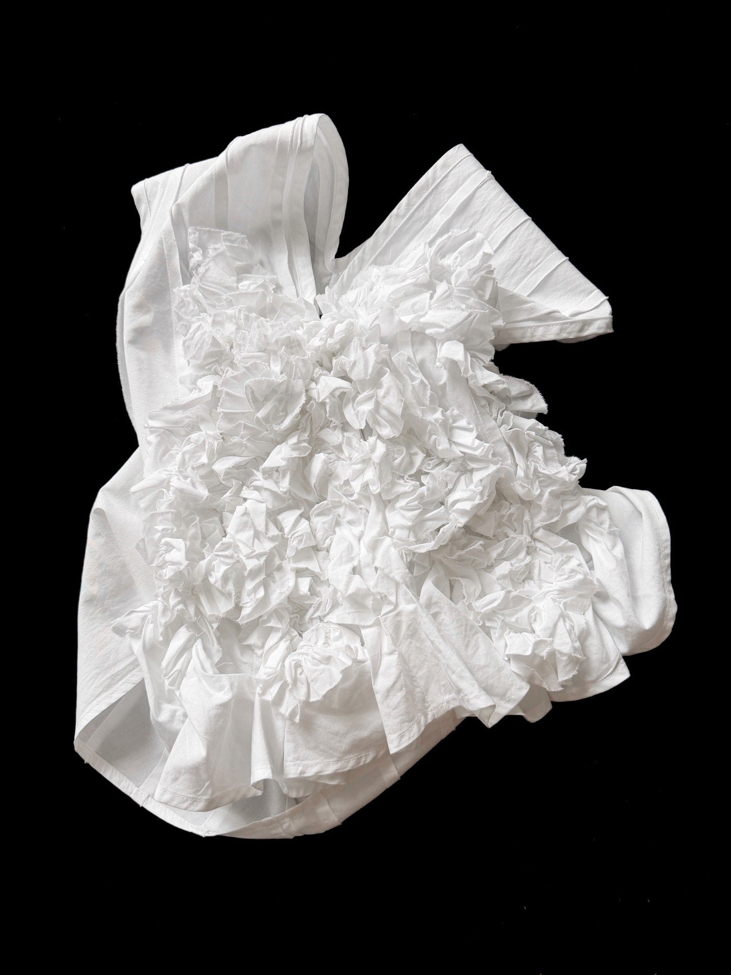 Comme Des Garcons Pleated White Top - Devines