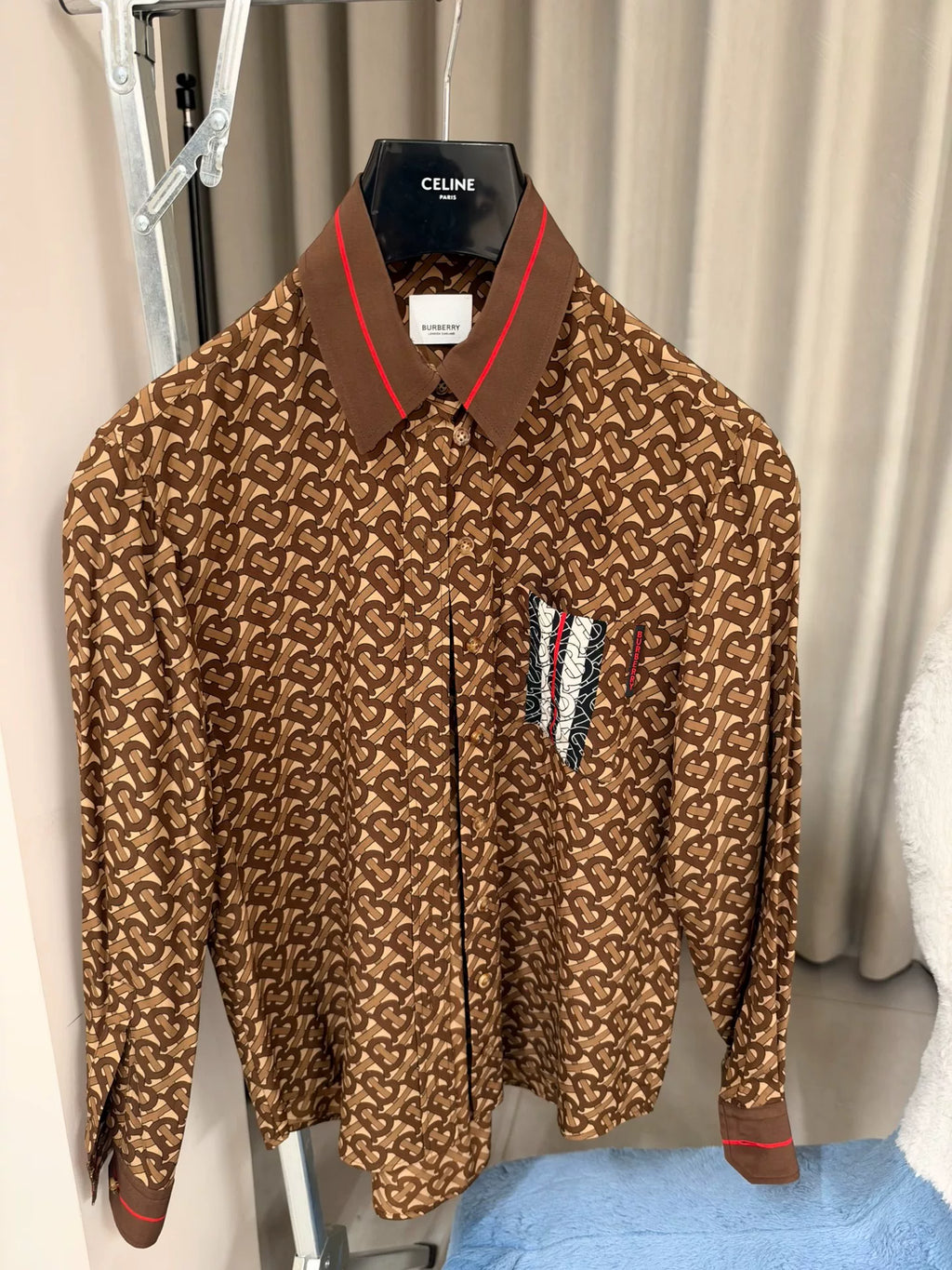 Burberry 2020 TB Full Print Silk Shirt
