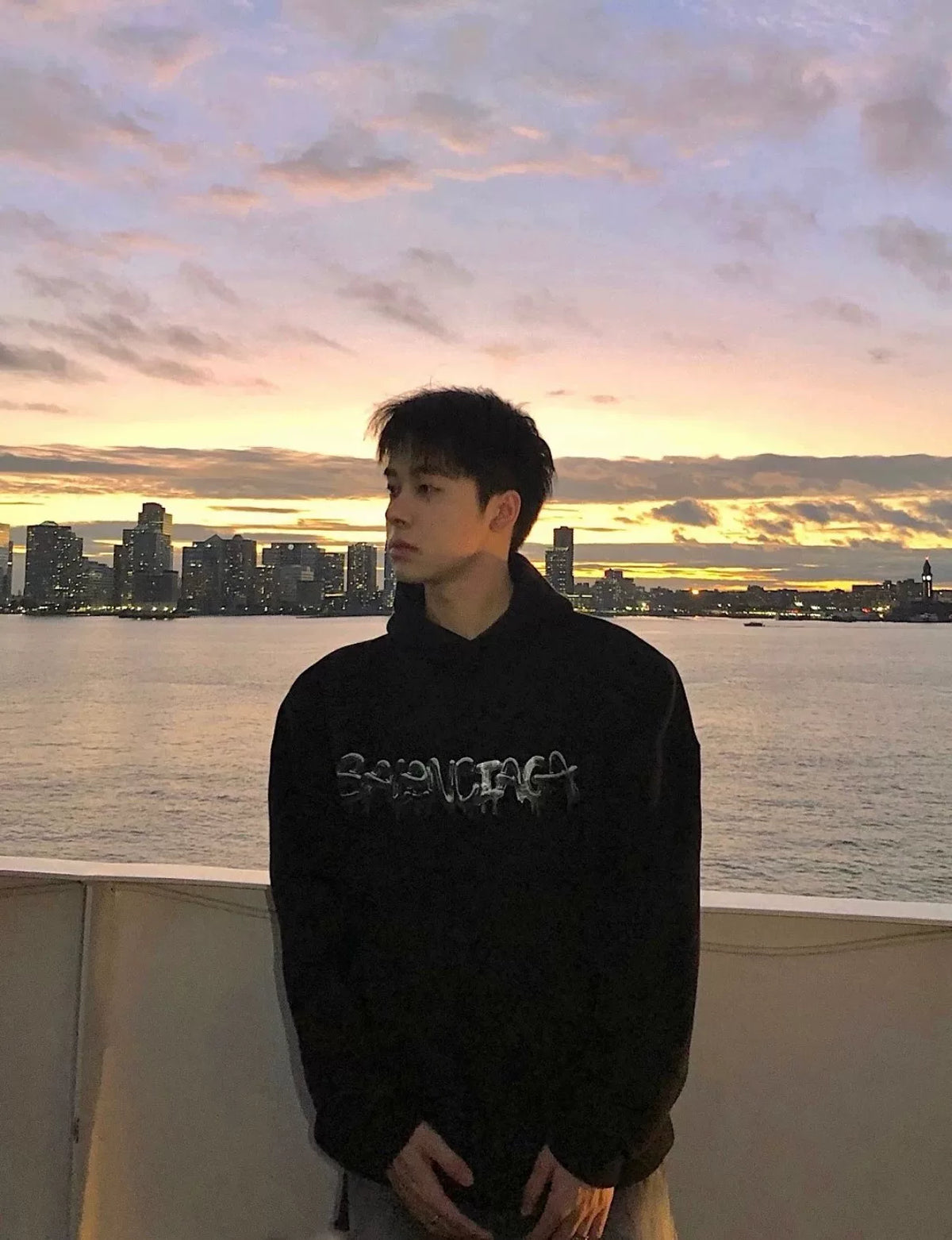 Balenciaga Jelly-Print Letter-Print Hoodie Long-Sleeve Sweatshirt