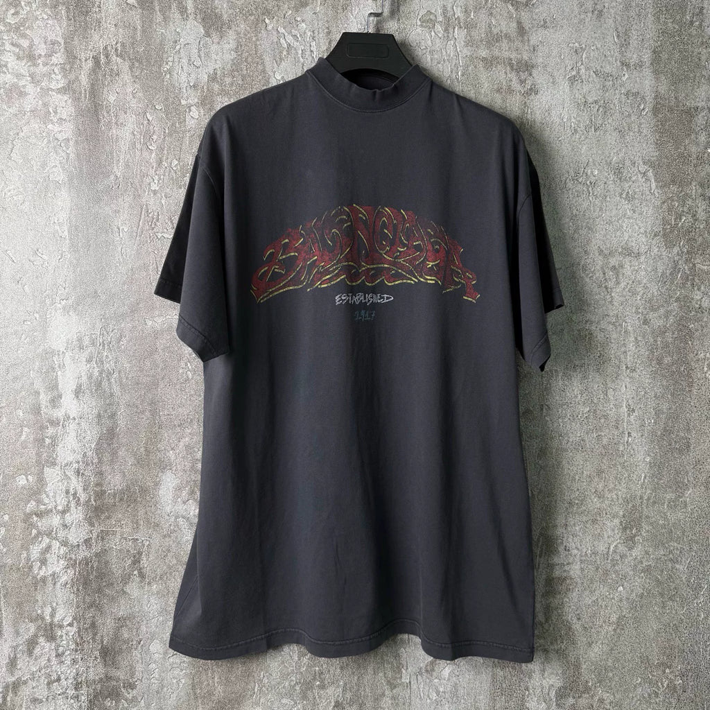Balenciaga Disaster Limited Edition Flame Print Short-Sleeve T-Shirt