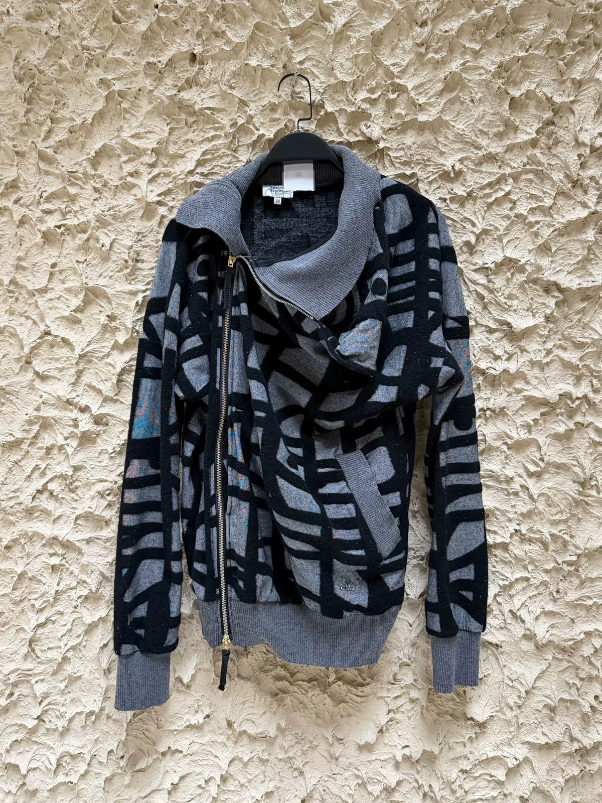Vivienne Westwood Deconstructed Drape Collar Asymmetric Pull Jacket