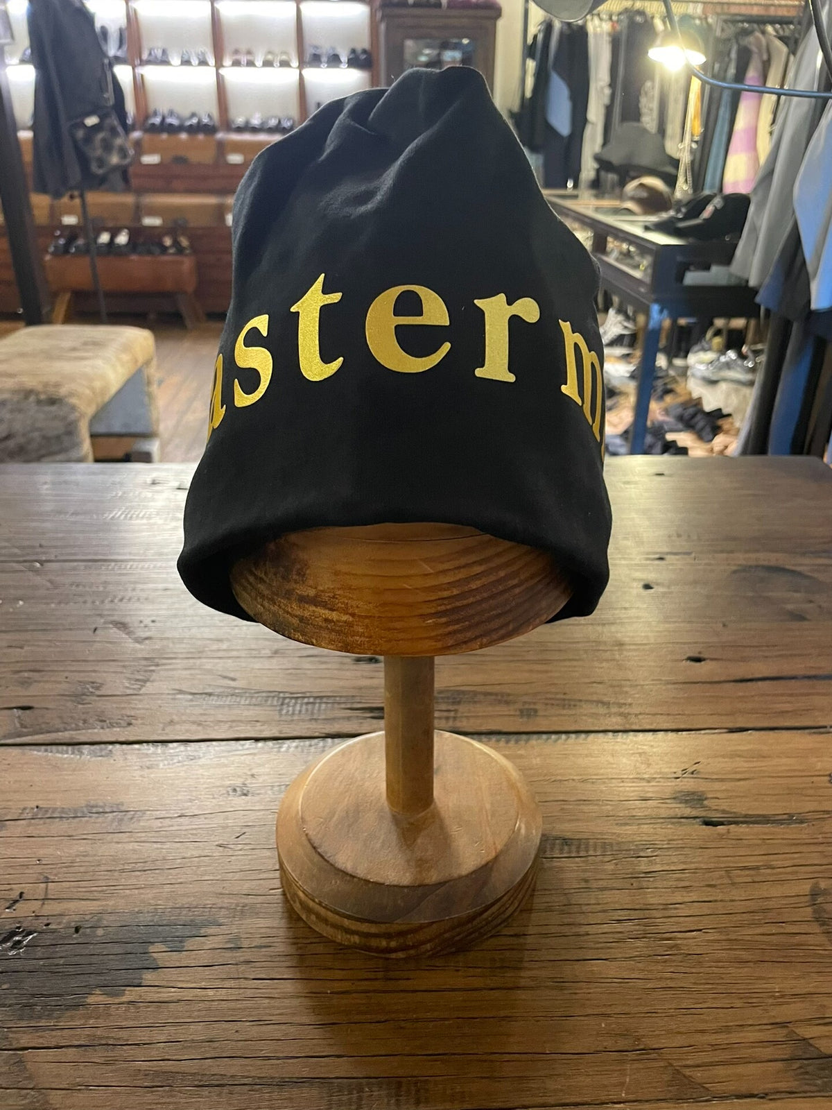 mastermind Japan FW15 Black Gold Logo A-GIRL'S Cotton Beanie