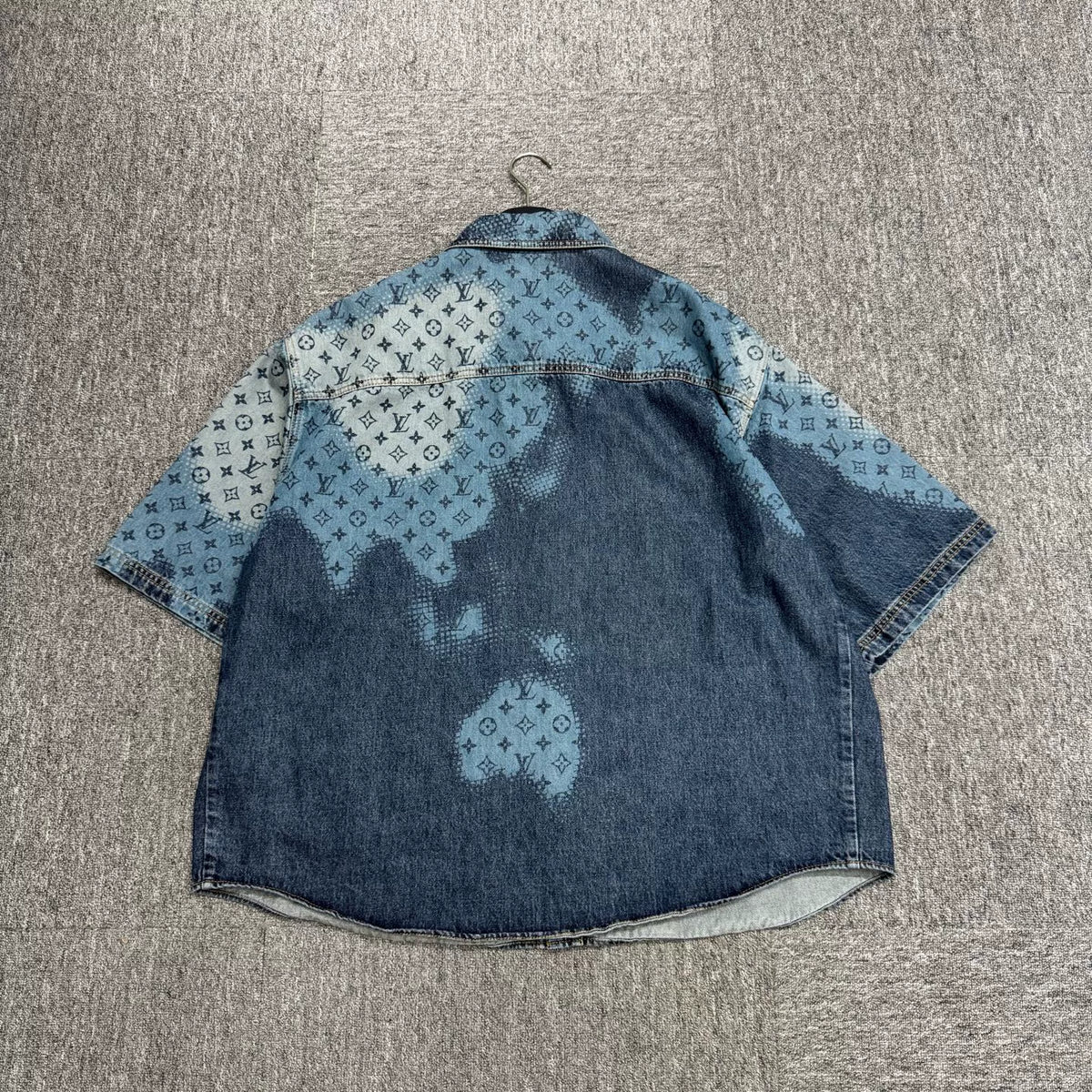 Louis Vuitton Blue Gradient Monogram Denim Short Sleeve Top