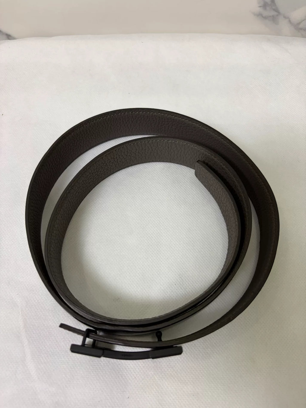 Hermes Black H-Buckle Leather Belt