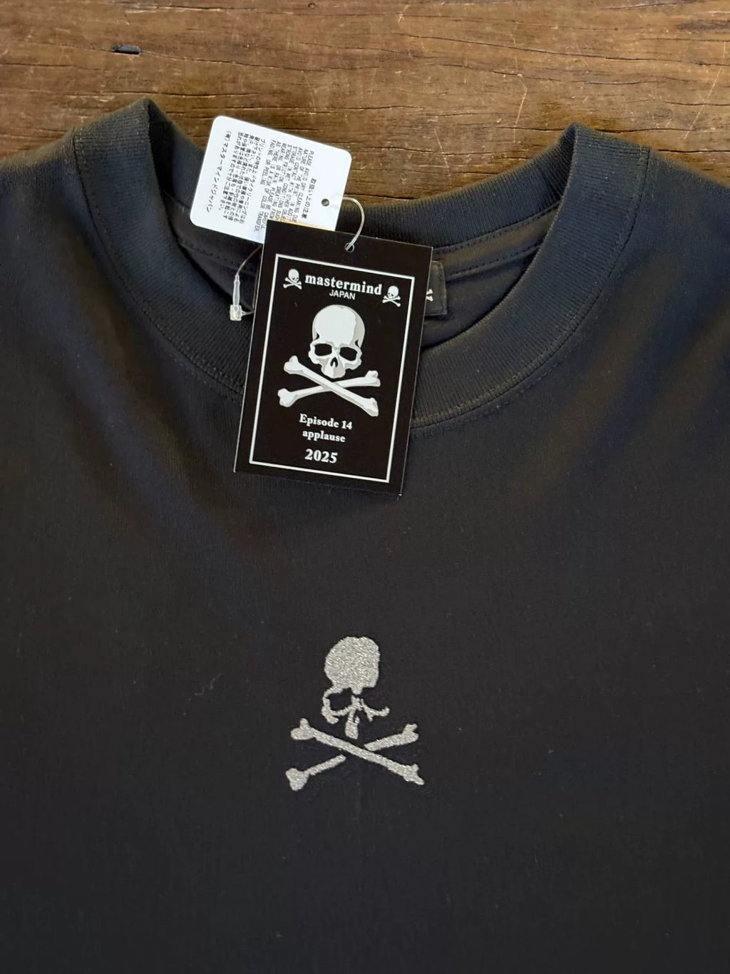 mastermind Japan SS25 Black Applause Boxy Fit Loopwheel Cotton T-Shirt