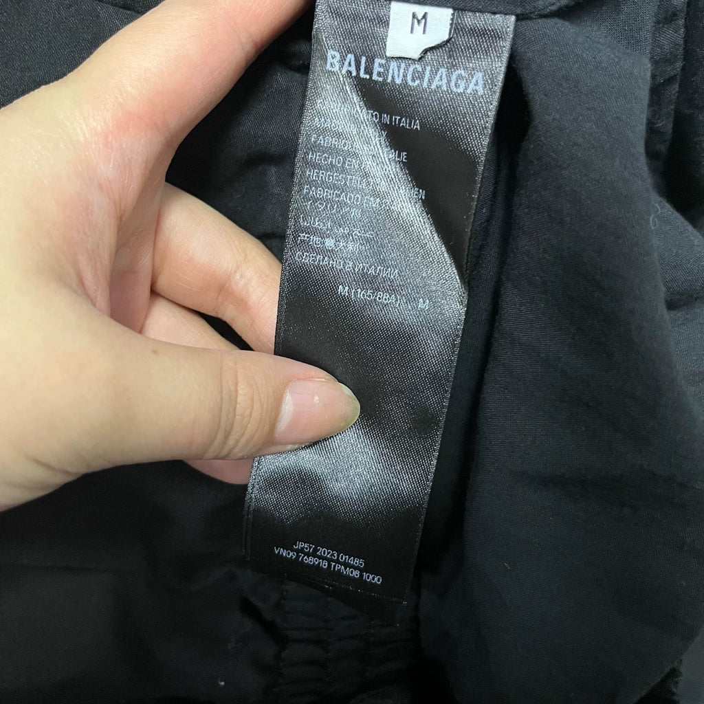 Balenciaga Black Letter Logo Print Stand-Collar Jacket