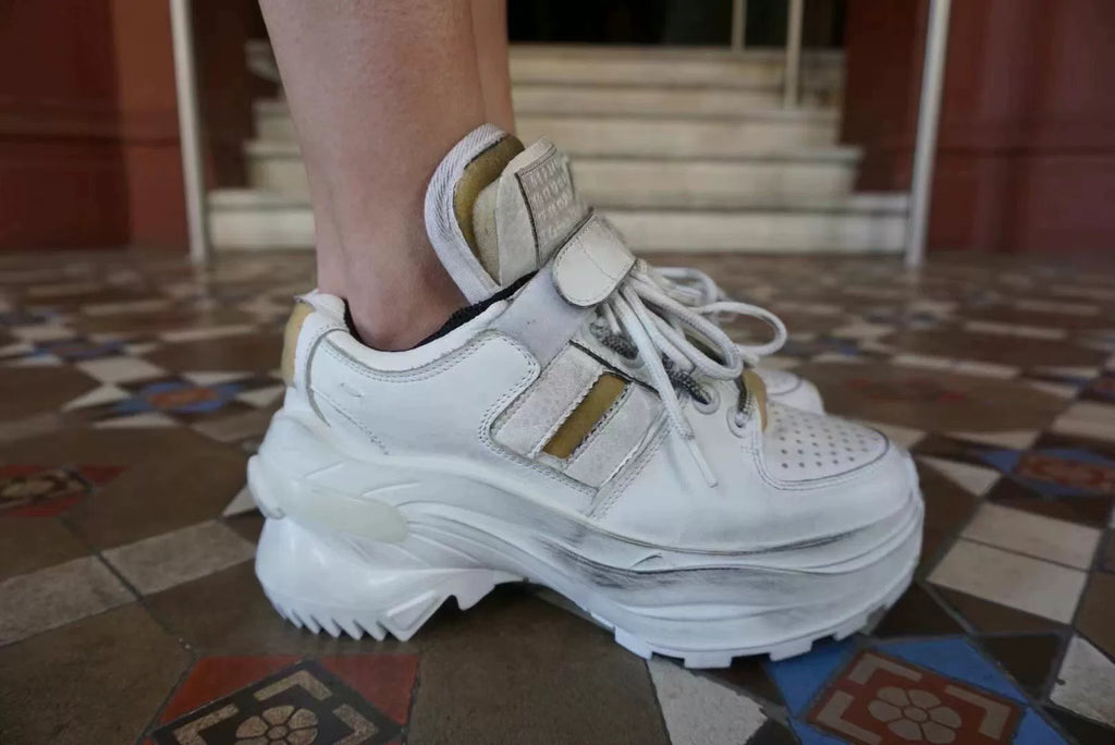 Maison Margiela FW19 White Retro Platform Sneakers