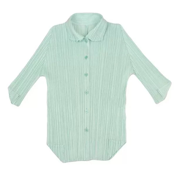 Issey Miyake Vintage Green Pleated Top