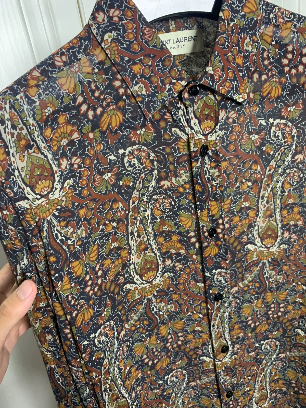 Saint Laurent SLP 2016 Fall/Winter paisley pattern shirt