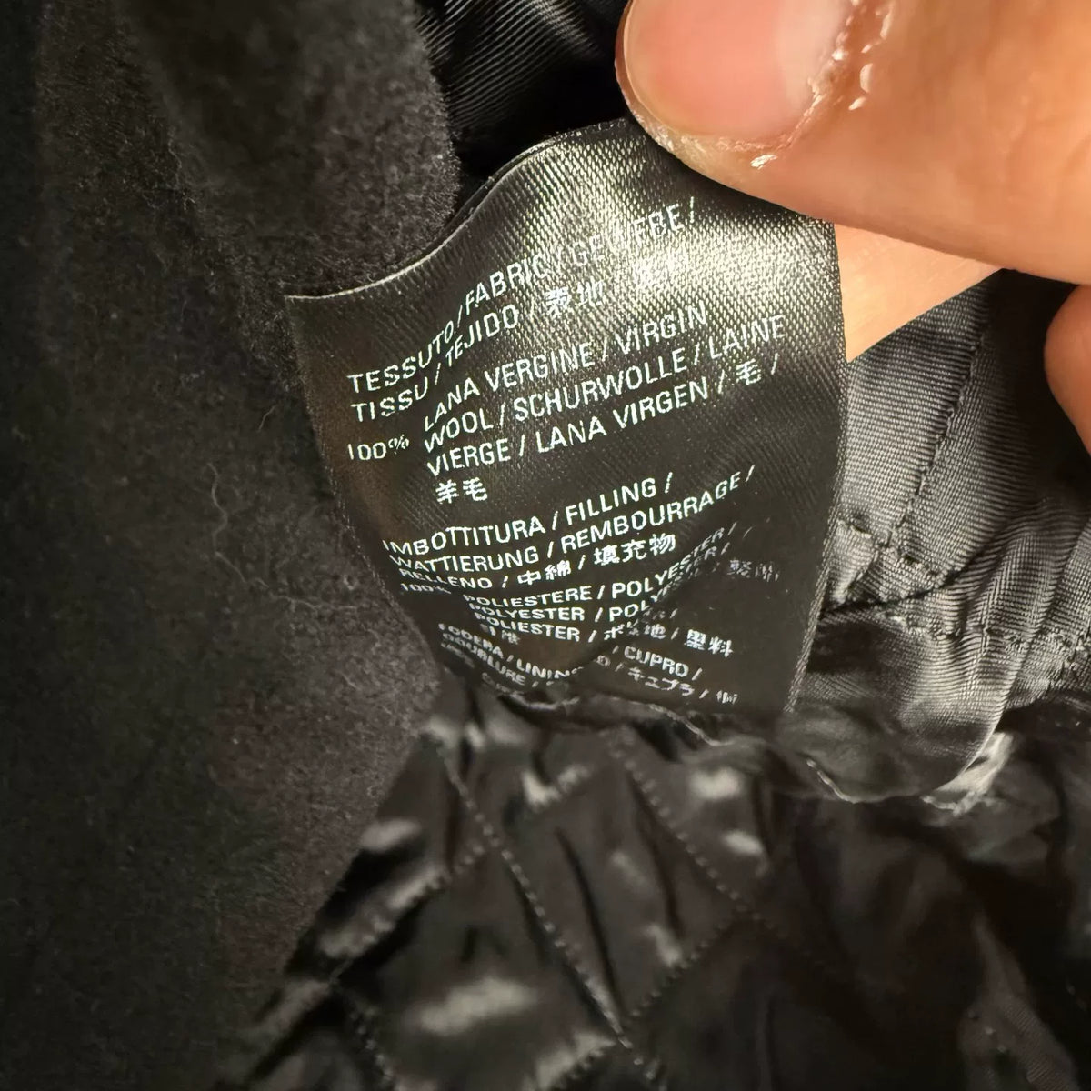 Balenciaga Black Large Logo Wool Coat