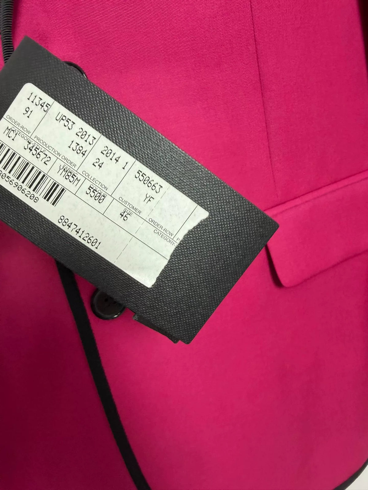 Saint Laurent SS14 Raspberry Red Black Trim Wool Jacket