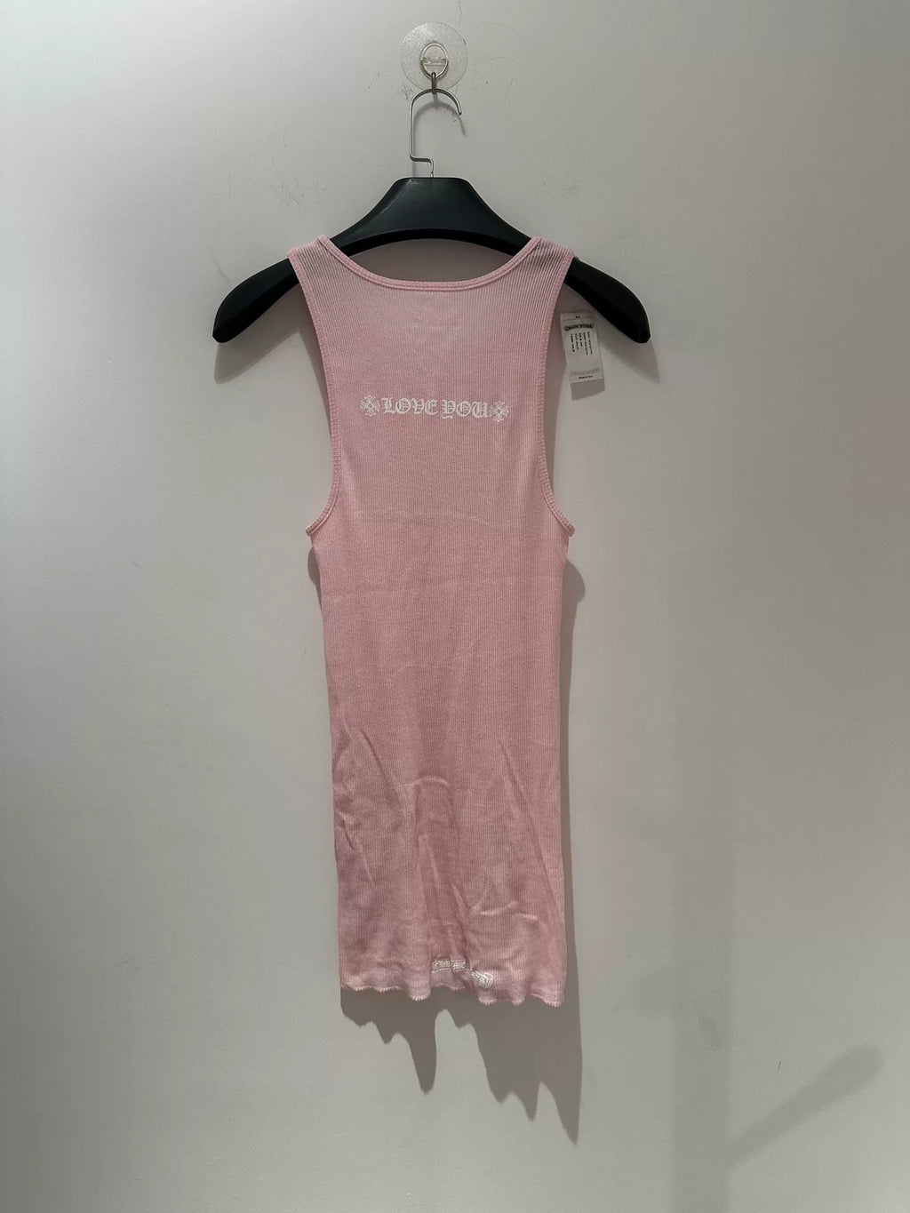 Chrome Hearts pink Sanskrit Valentine's Day limited edition tank top