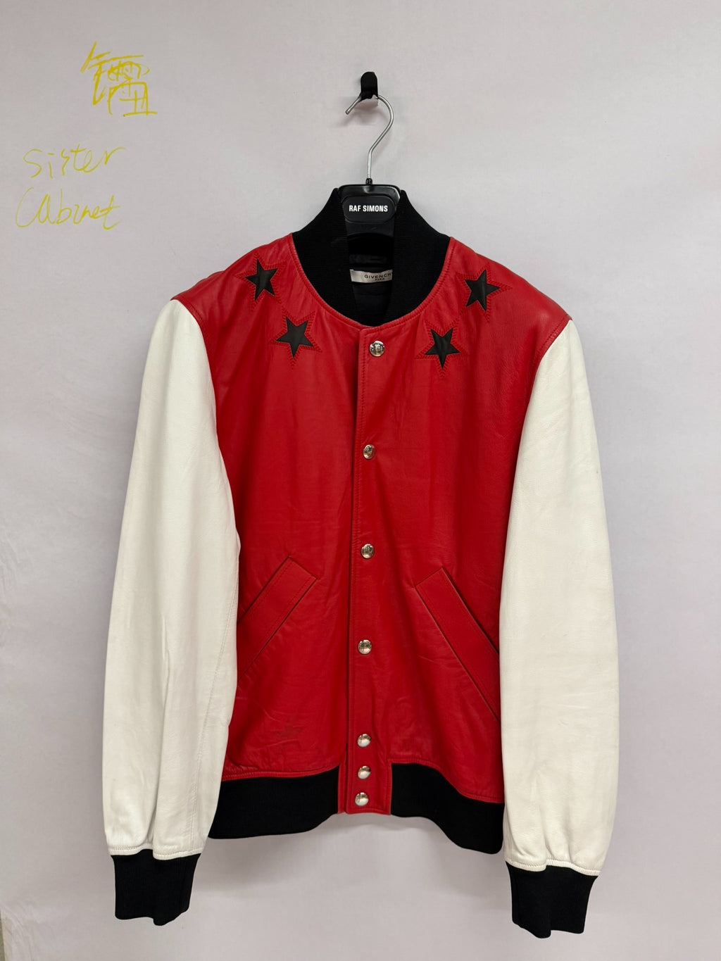Givenchy Red White Star Patchwork Lambskin Jacket