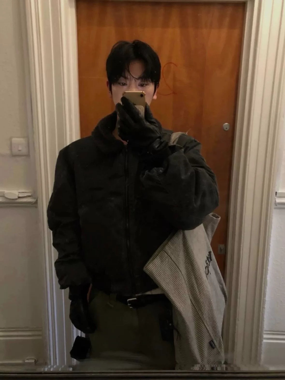 Prada Sports Reversible Lambswool Collar Biker Jacket