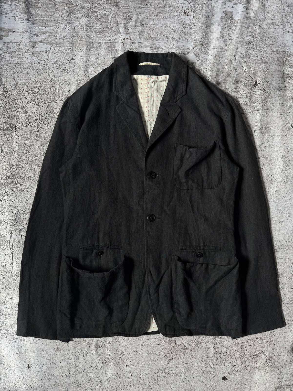 Ann Demeulemeester AW05 Polka-Dot Lined Linen Jacket
