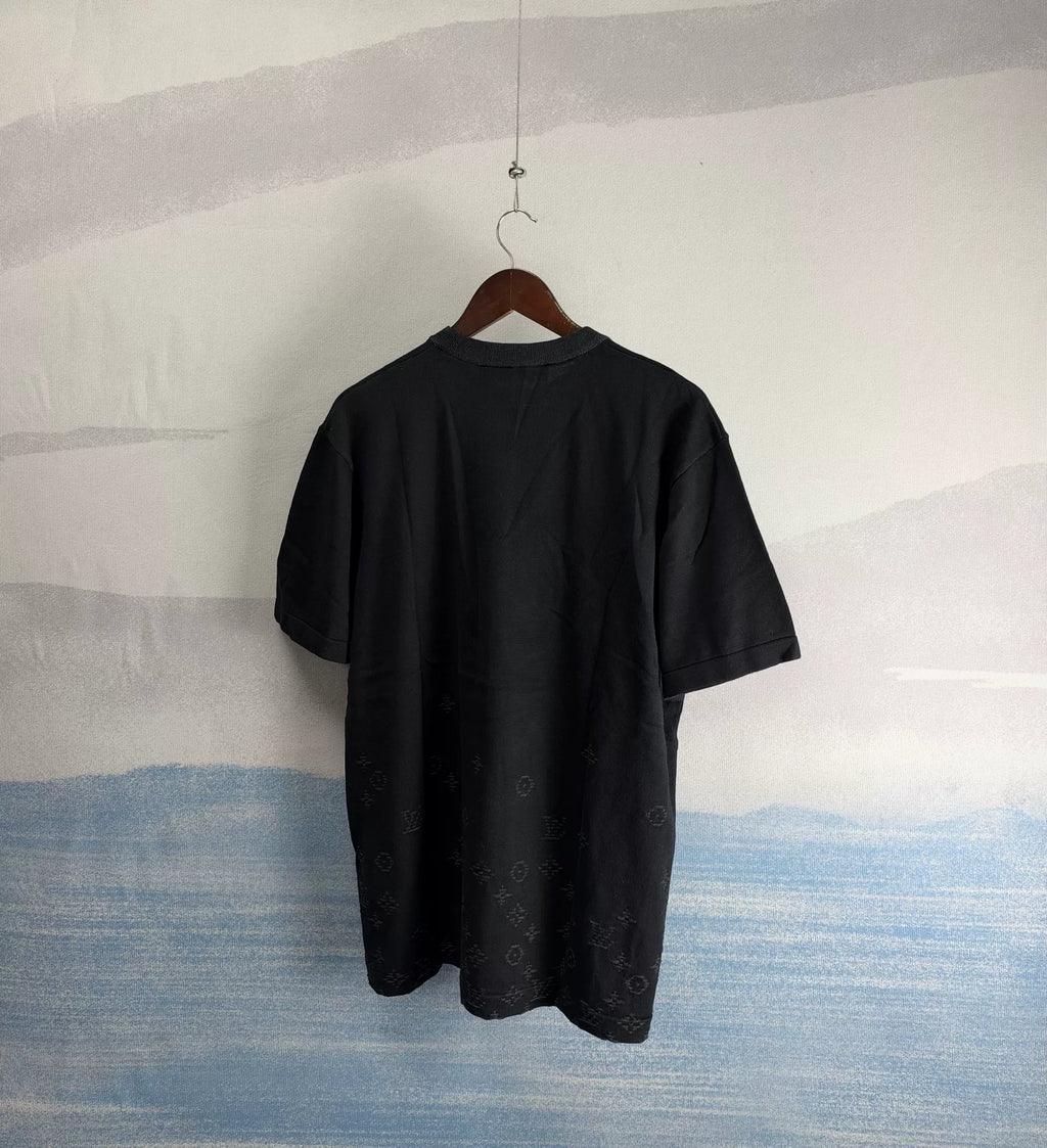 Louis Vuitton SS27 Black Gradient Knit Short Sleeve Top