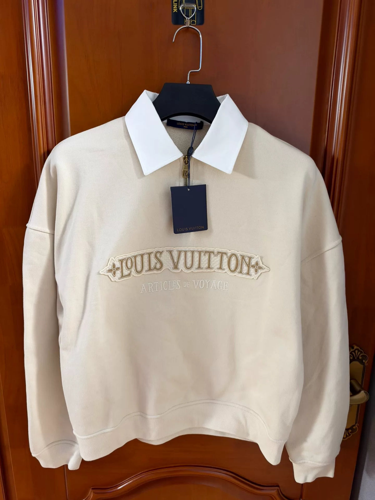 Louis Vuitton Embroidered Collar Half-Zip Sweater