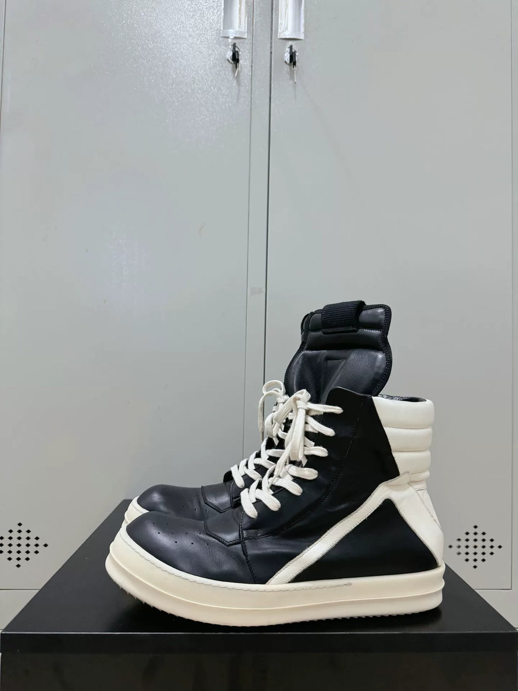 Rick Owens Black and White Inverted-Triangle Sneakers