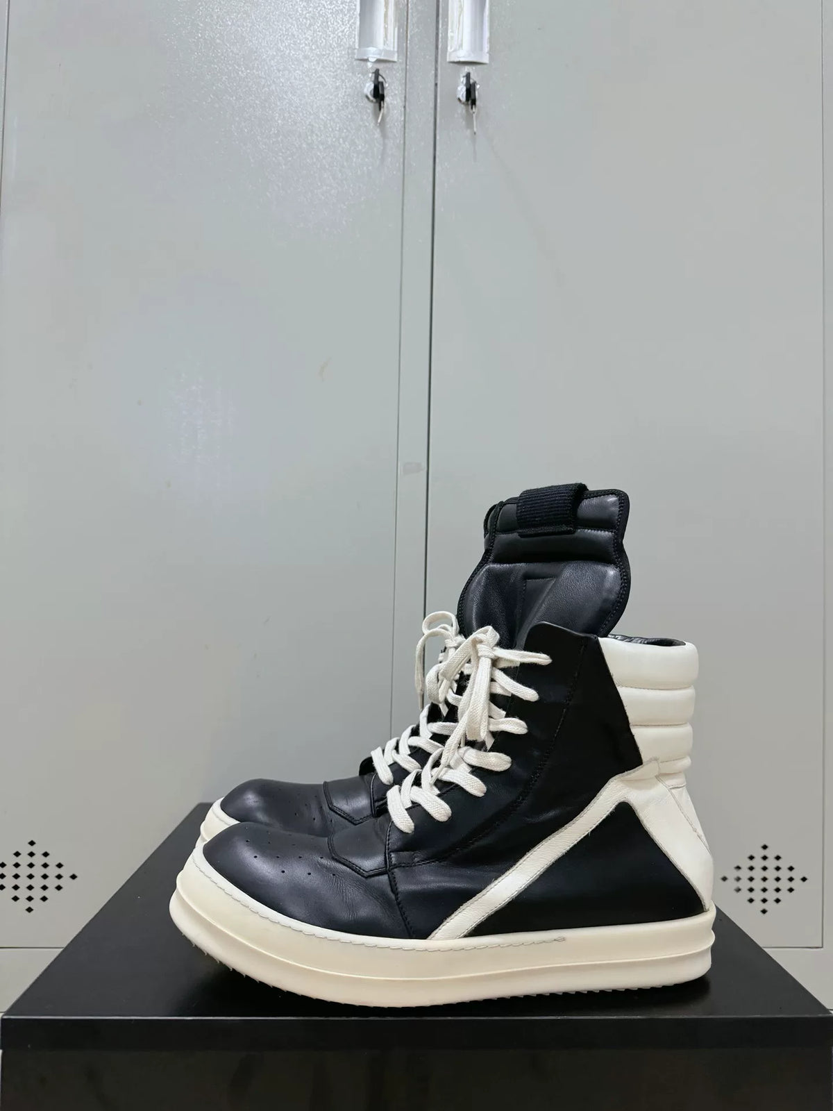 Rick Owens Black and White Inverted-Triangle Sneakers