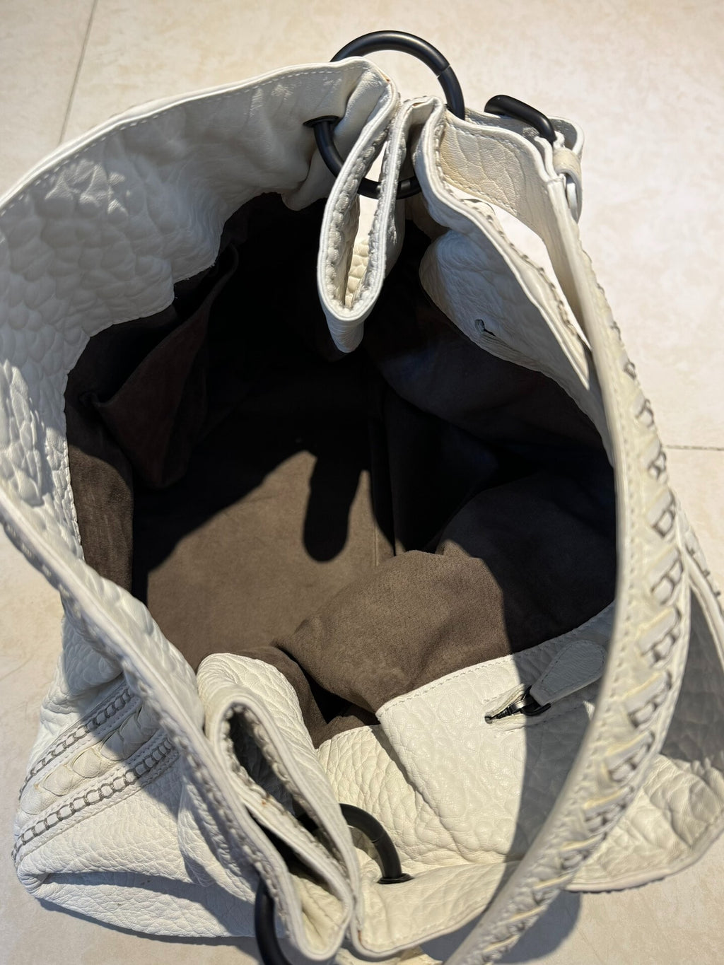 Bottega Veneta Parachute White Tote Bag