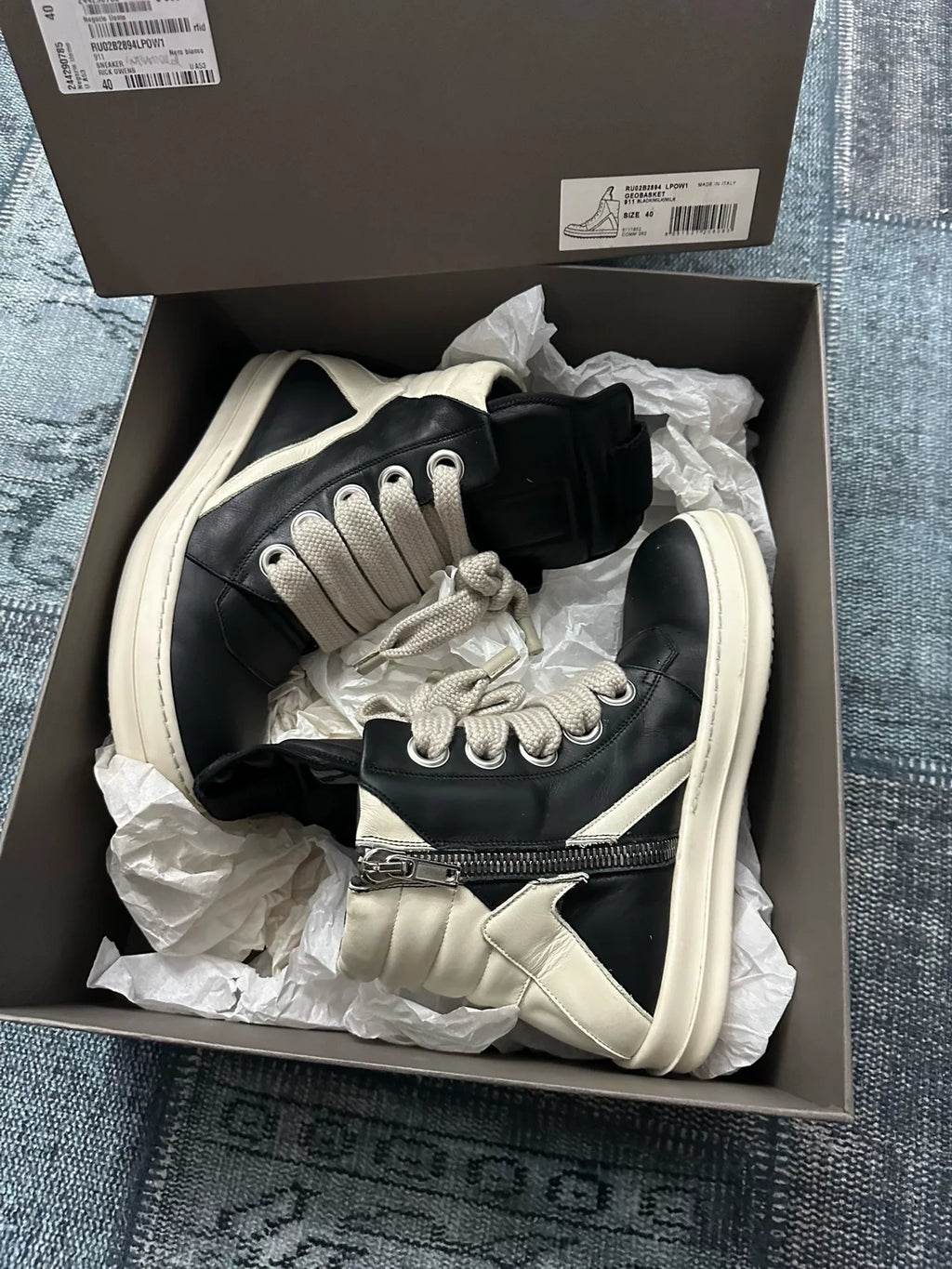 Rick Owens mainline thick laces inverted triangle Sneakers