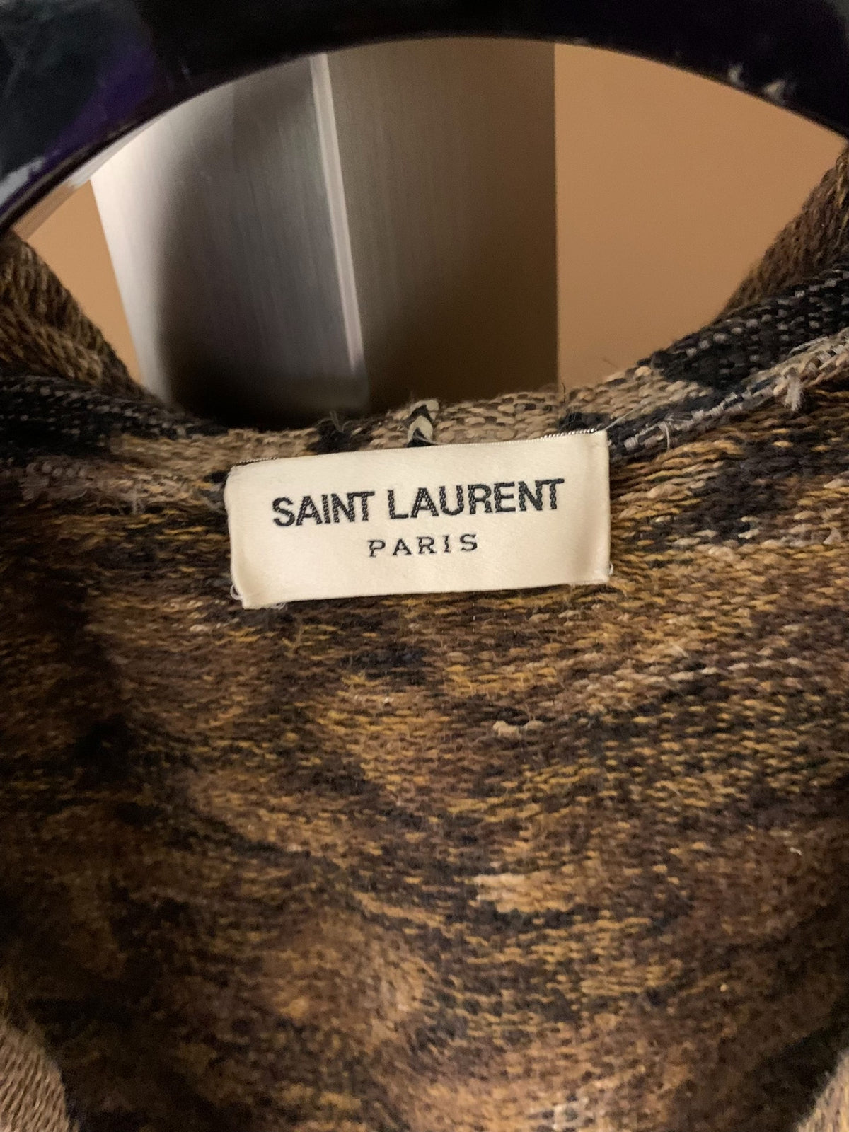 Saint Laurent 16SS Leopard Embroidered Cape