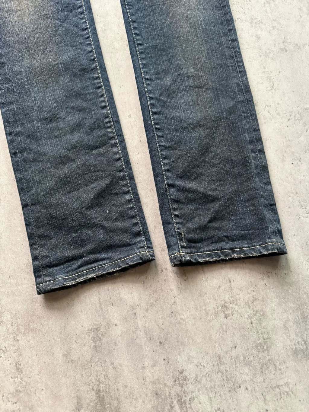 Dior Homme 11AW Distressed Dark Blue Denim Jeans