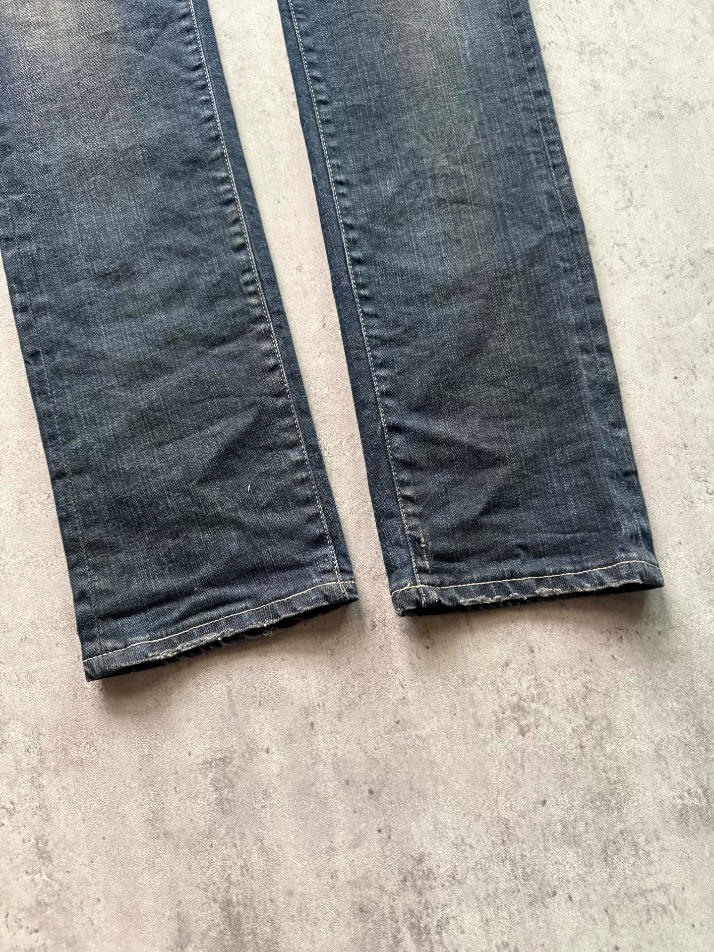 Dior Homme 11AW Distressed Dark Blue Denim Jeans