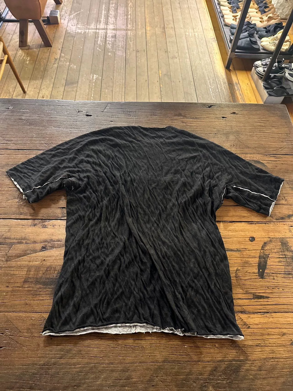M.A+ SS17 m.a+ Black Special Stitched One Piece Short Sleeve Cotton Top