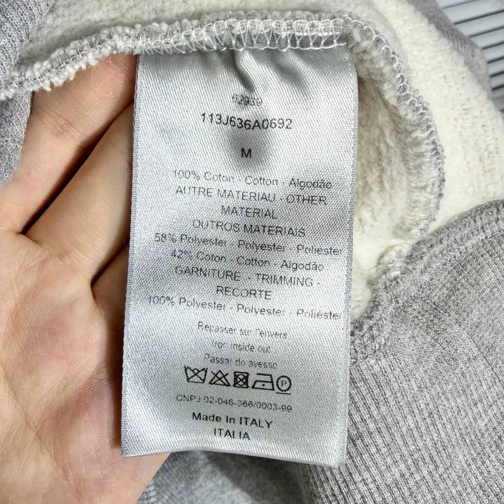 Dior Hooded Hoodie Embroidered Logo Monogram All-Over Print Cotton Gray Hat