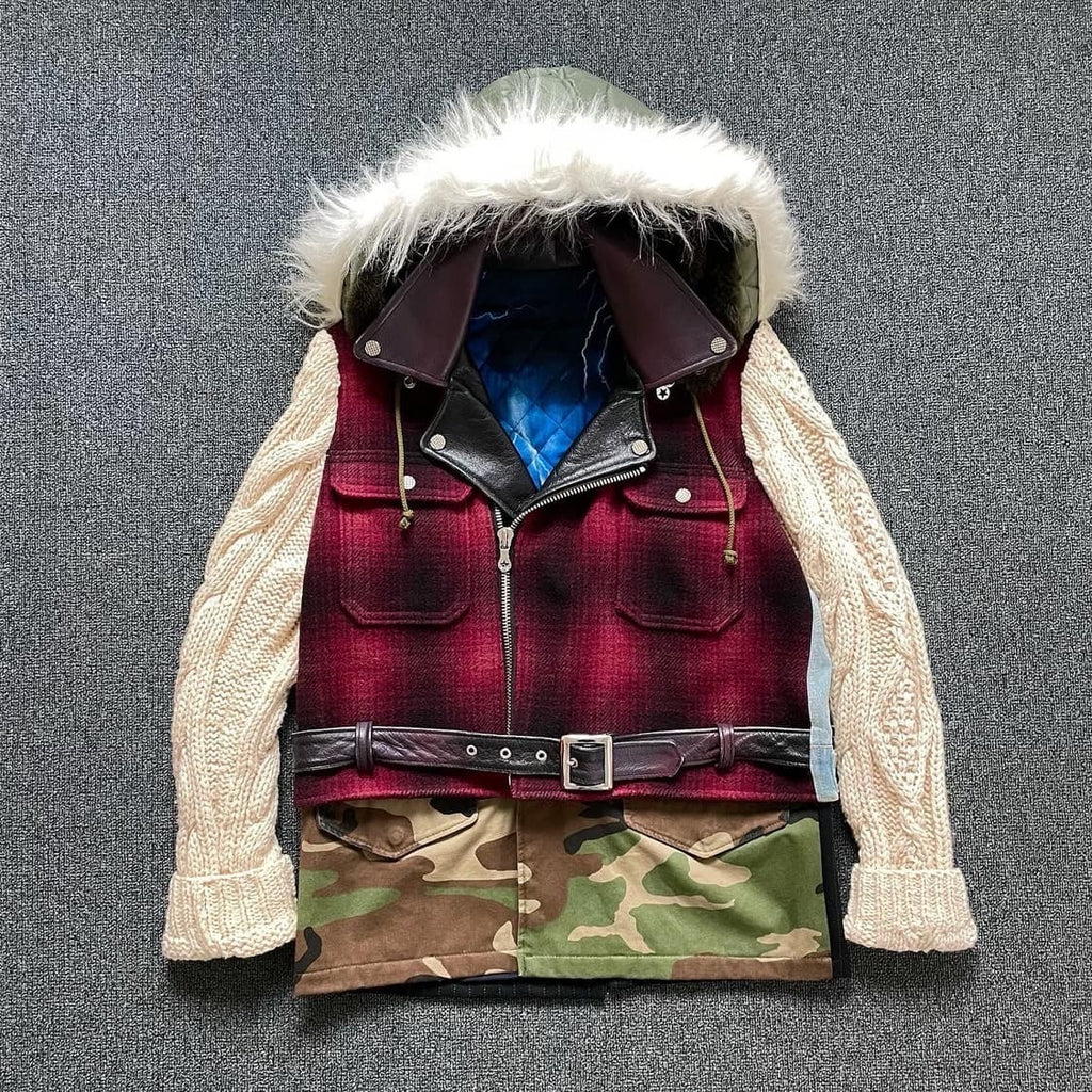 phenomenon 2011 camouflage checkered patchwork jacket