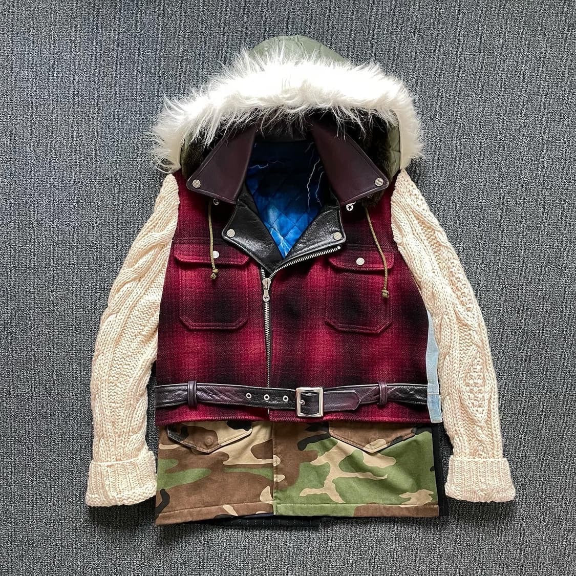 phenomenon 2011 camouflage checkered patchwork jacket
