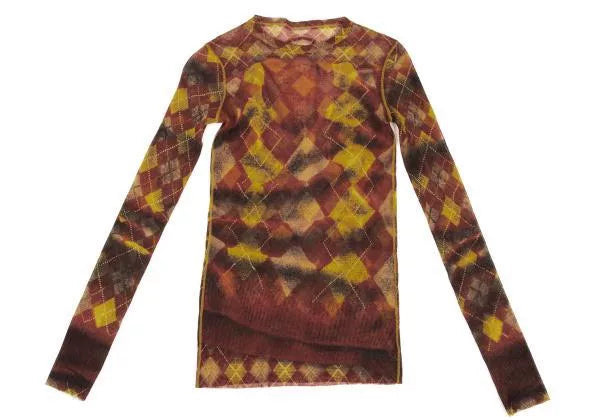 Jean Paul Gaultier Vintage Orange Plaid Mesh Top