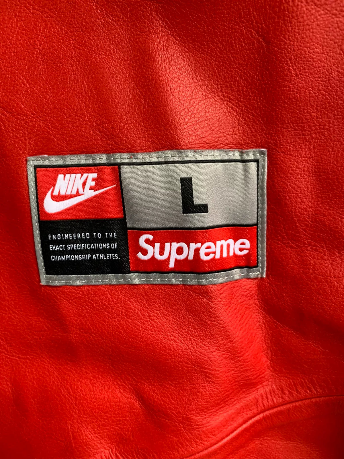 Nike x Supreme FW19 Leather Baseball Jacket