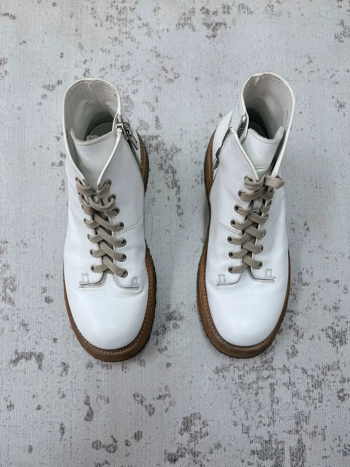 Rick Owens 13FW Mainline Milk Rubber Sole Martin Boots