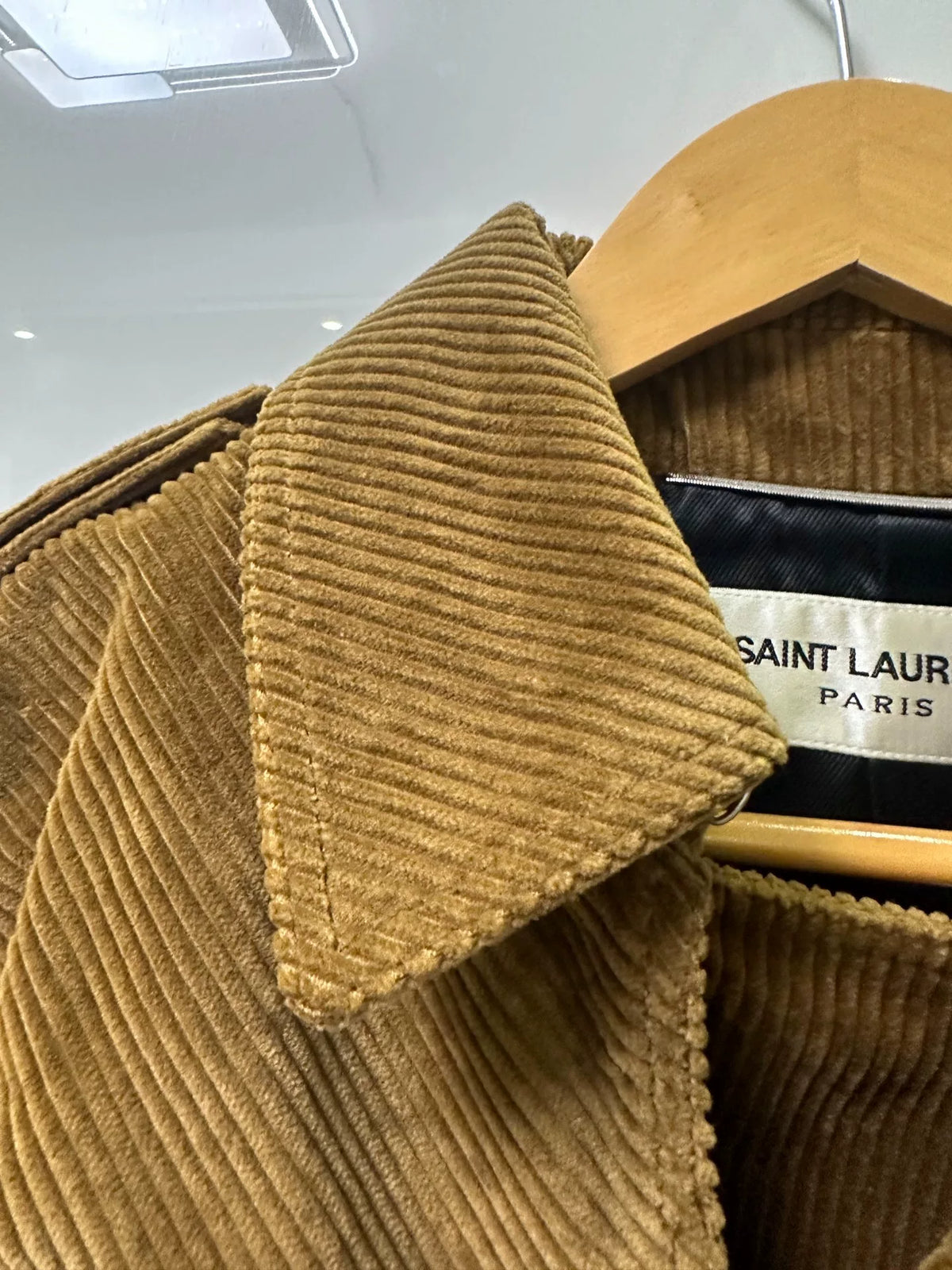 Saint Laurent Brown Corduroy Double-Breasted Belted Trench Coat