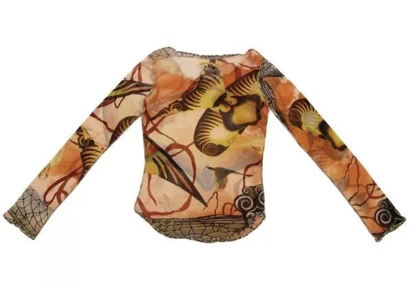 Jean Paul Gaultier Vintage Yellow Butterfly Mesh Top
