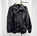 Prada Reversible Hat Metallic Triangle Logo Zip Black Jacket