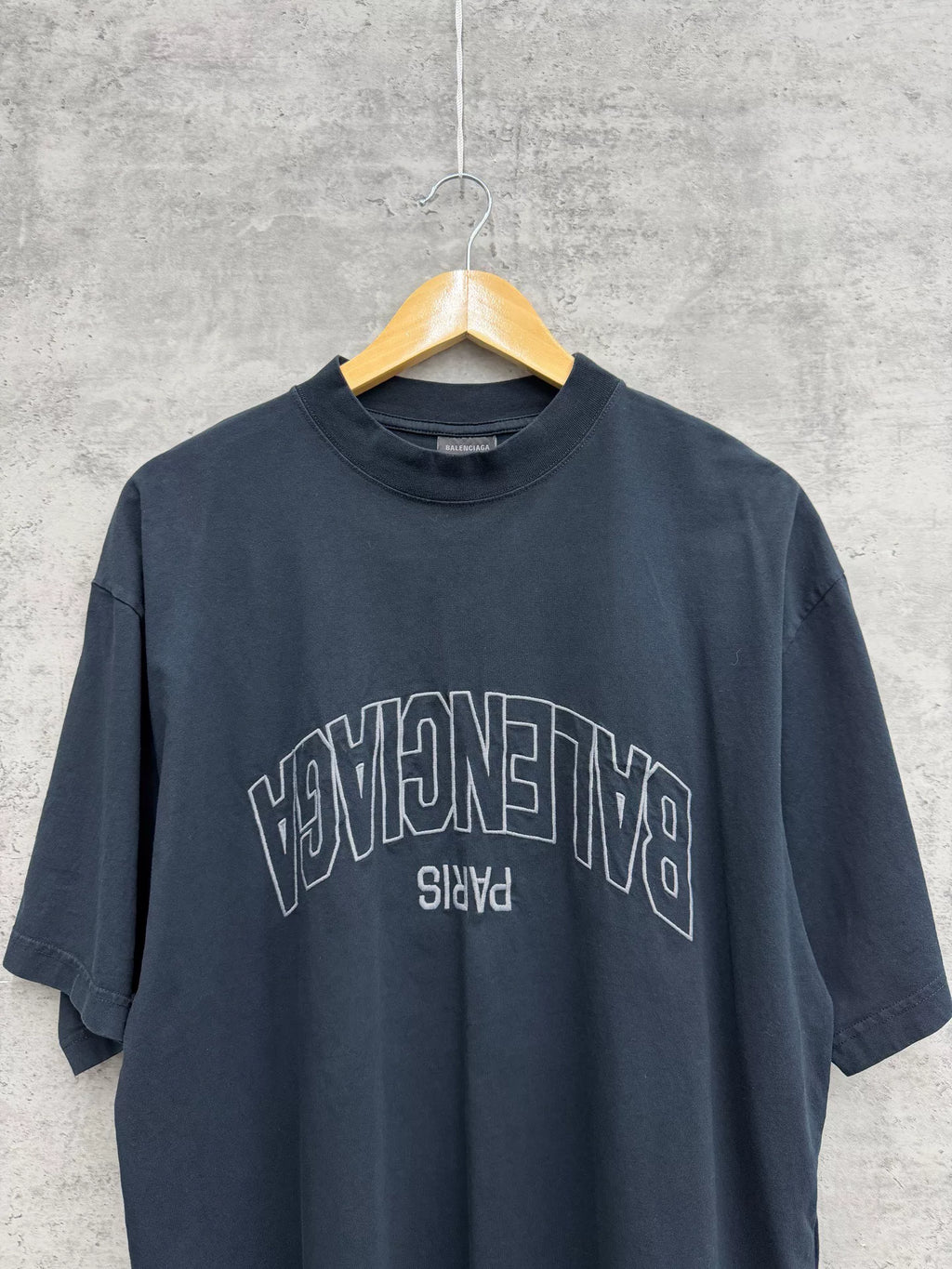 Balenciaga Embroidered Logo Short Sleeve Top