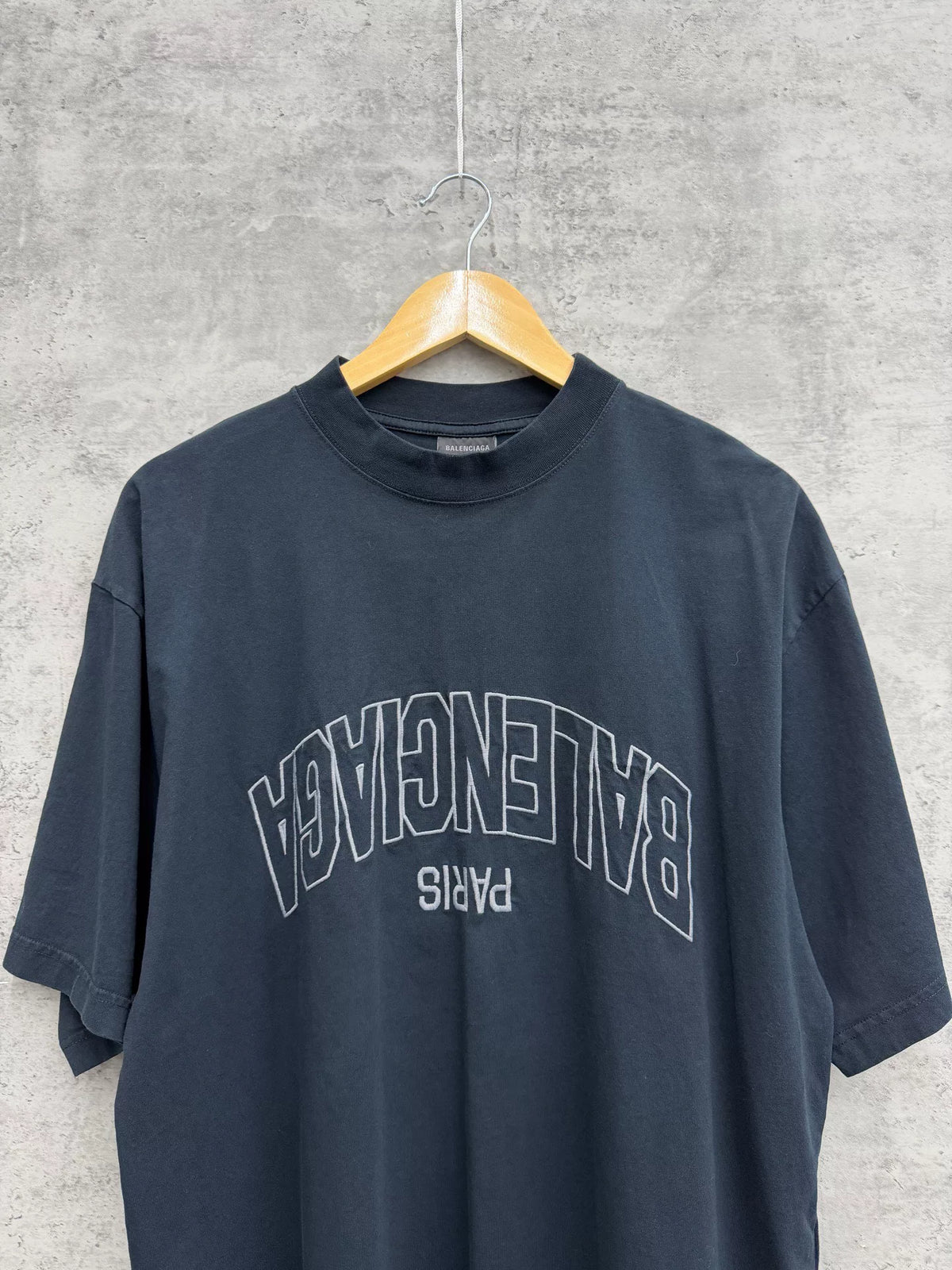 Balenciaga Embroidered Logo Short Sleeve Top