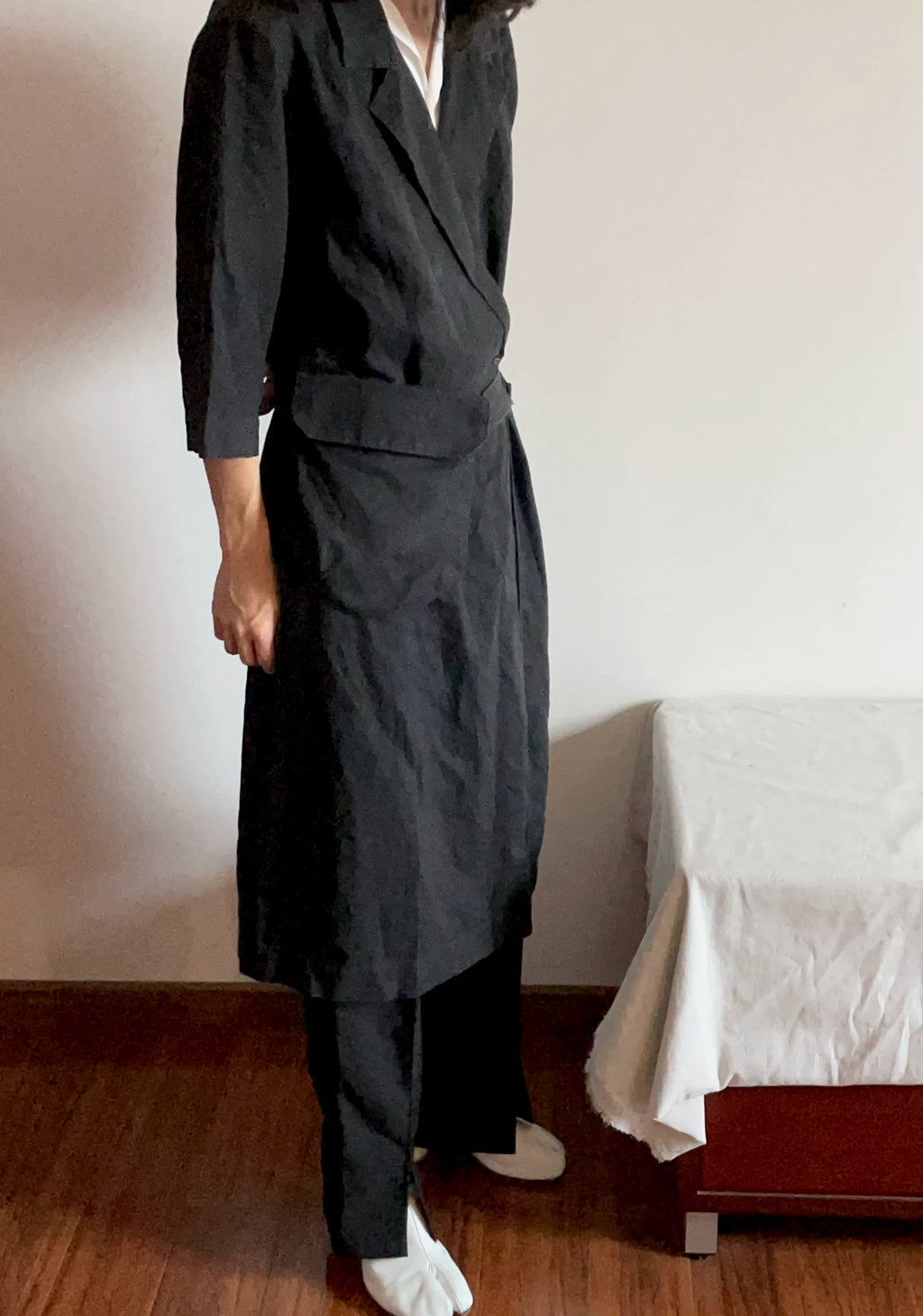 Dries Van Noten DVN External Pocket Deconstructed Coat Taoist Robe